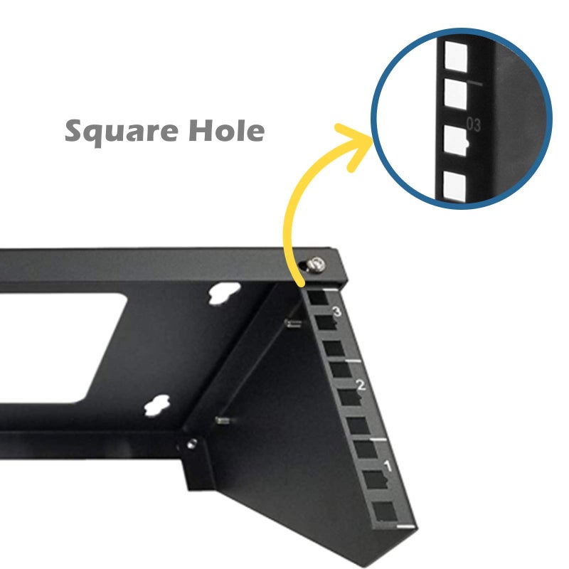 TECHTOO Wall Mount Rack 3U Vertical & Horizontal Rack 19Inch Wall Mountable Server Rack Heavy Duty Max Load 66-150 LBS Network Open Rack for Patch Panel/Data/AV/IT/Computer & Studio Equipment (3U) - Image 5